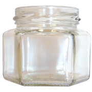 Pot en verre hexagonal 105ml TO53, LE PACK DE 12