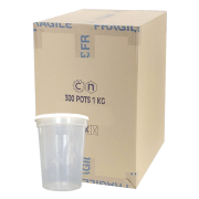 Pot plastique avec épaulement Nicot, 370 ml (500 g miel), LE CARTON DE 300