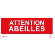 Panneau rectangulaire aquilux "attention abeille"