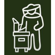 Autocollant "Apiculteur" impression blanche fond transparent