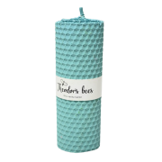 Bougie en cire d'abeille bleue Azur cylindrique - Taille M 