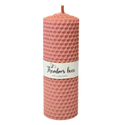 Bougie cylindrique Taille M en cire d'abeille Pêche