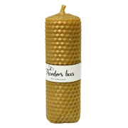 Bougie en cire d'abeille or cylindrique - Taille M 