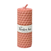 Bougie en cire d'abeille Pêche cylindrique - MINI