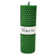 Bougie en cire d'abeille vert forêt cylindrique - Taille M