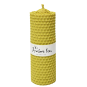 Bougie en cire d'abeille citron cylindrique - Taille M 