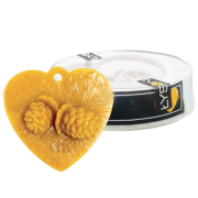 Moule silicone à bougie Pendentif en forme de cœur avec une pomme de pin