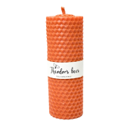 Bougie en cire d'abeille orange cylindrique - Taille M 