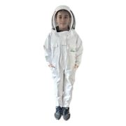 Combinaison d'apiculture AstroPro pour enfant, blanche avec voile astronaute