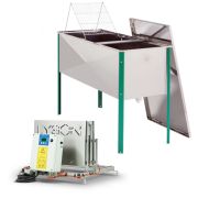 Pack machine à désoperculer verticale à lame chauffante + bac inox 2m