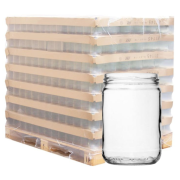 Palette de pot verre 580ml forme basse TO82 avec réserve, la palette de 2366 pots