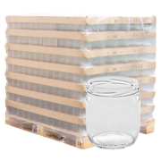 Palette de pot verre 425ml standard TO82 avec réserve, la palette de 1859 pots 