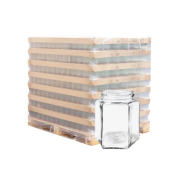 Palette de pot verre 390ml T070 hexagonal, la palette de 1960 pots