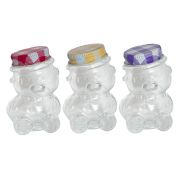 pots en verre en forme d'ourson pour le miel