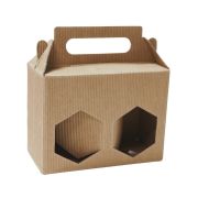Présentoir en carton ondulé HAVANA pour 2 pots de miel 500 g bas TO82