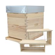 Ruche Dadant 8 en pin maritime NATURAPI, avec hausse et cadres filés 17F10