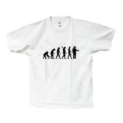 T-shirt blanc col rond "Evolution"