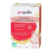 Infusion BIO Tonus et Vitalité Propolia, la boite de 20 sachets