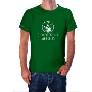 T-shirt vert "Je protège les abeilles"