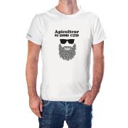 T-shirt blanc "Apiculteur au grand coeur"